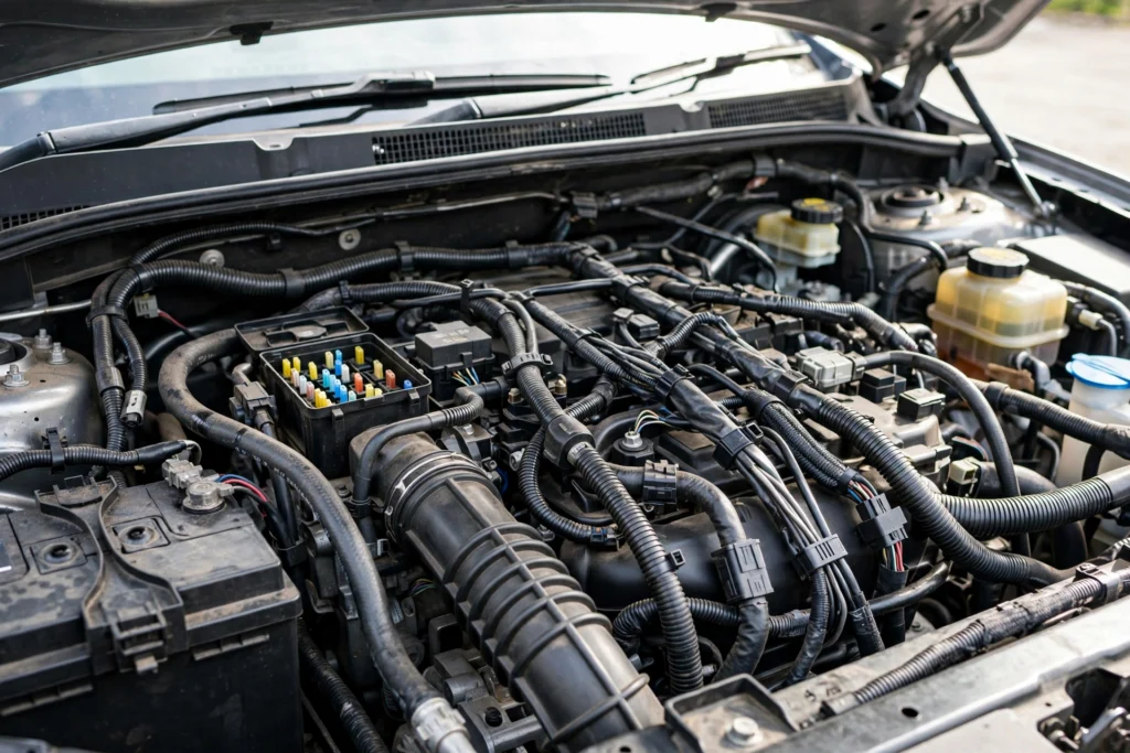 Mice chewing car wiring South Lake Tahoe – engine bay inspection